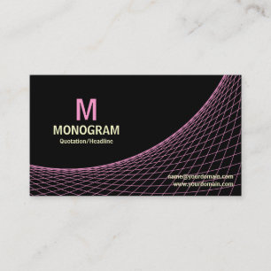 Cartão De Visita Curva - Rosa e Creme em Preto