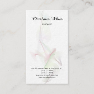 Cartão De Visita Curvas Abstrato de Script de Pincel Branco Preto M