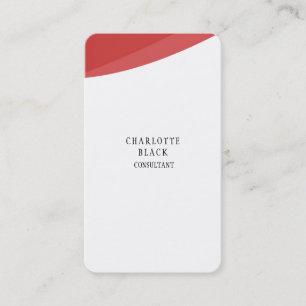 Cartão De Visita Curvas lisas criativas brancas vermelhas