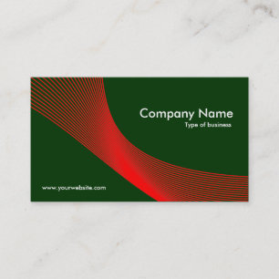 Cartão De Visita Curvas - Vermelho sobre Verde Escuro 003300