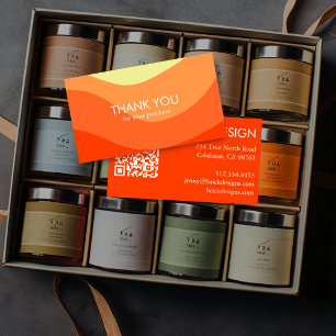 Cartão De Visita Curve Stripe Retro Ordem Moderna Mínima Obrigado