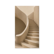 Curved Staircase Minimalist Beige Business Card