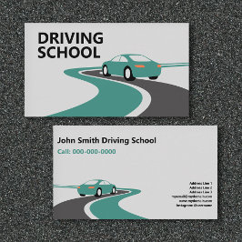 Cartão De Visita Curving Road - Driving School