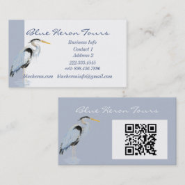 Cartão De Visita Custom Business Great Blue Heron Bird QR Code
