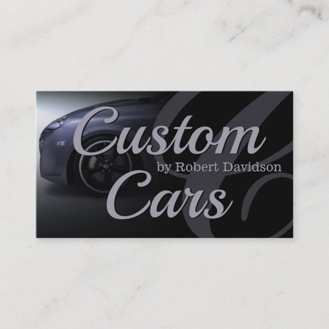 Cartão De Visita Custom car wrap business card (Frente)