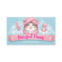 Custom Cat Groomer Business Card – Pastel Design