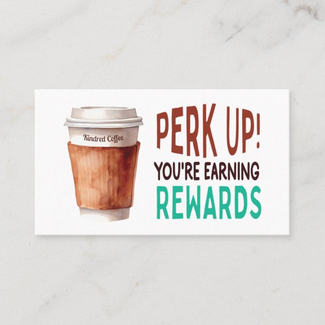Cartão De Visita Custom Coffee Cafe Loyalty (Frente)