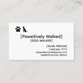 Cartão De Visita Custom Dog Walker and Dog Groomer Business Cards