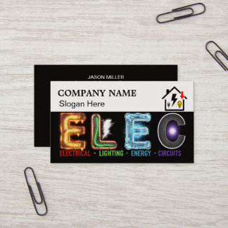 Cartão De Visita Custom Electrician Business Card with Company Logo