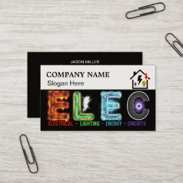Cartão De Visita Custom Electrician Business Card with Company Logo