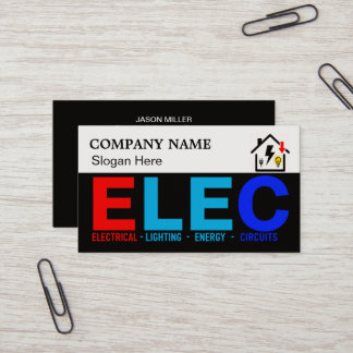 Cartão De Visita Custom Electrician Business Card with Company Logo