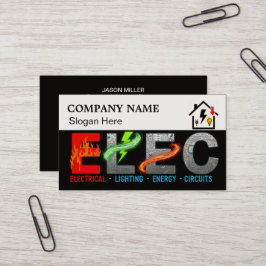 Cartão De Visita Custom Electrician Business Card with Company Logo