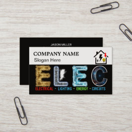 Cartão De Visita Custom Electrician Business Card with Company Logo