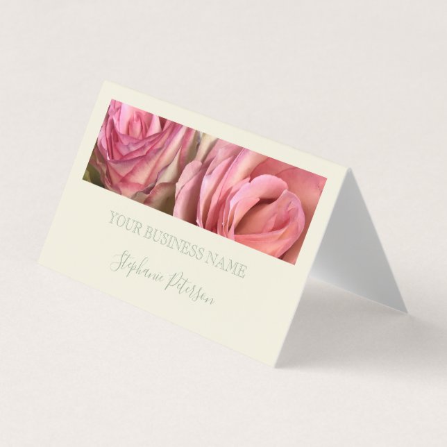 Cartão De Visita Custom Elegant Modern Sage Green Photo Template  (Frente)