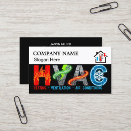 Cartão De Visita Custom HVAC Business Card with Company Logo & Slog