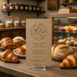 Cartão De Visita Custom Kraft Business Card with Hand-Drawn Logo