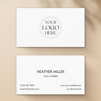 Cartão De Visita Custom Logo Modern Minimalist Black and White