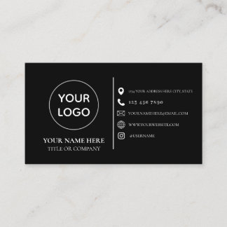 Cartão De Visita Custom logo modern minimalist social media icons b