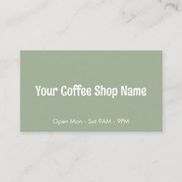 Cartão De Visita Custom Modern Sage Green Coffee Shop Template