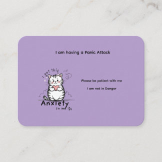 Cartão De Visita Custom Panic Attack Help Card