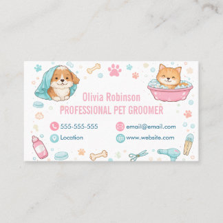 Cartão De Visita Custom Pet Groomer Business Card 