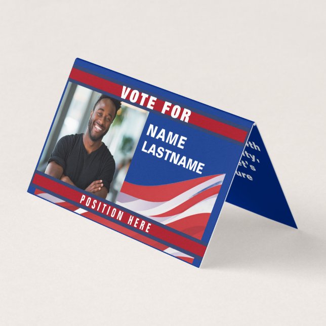 Cartão De Visita Custom Politics Campaign Template (Frente)