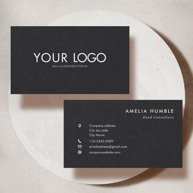 Cartão De Visita Custom Rectangular Logo Business card template (Criador carregado)