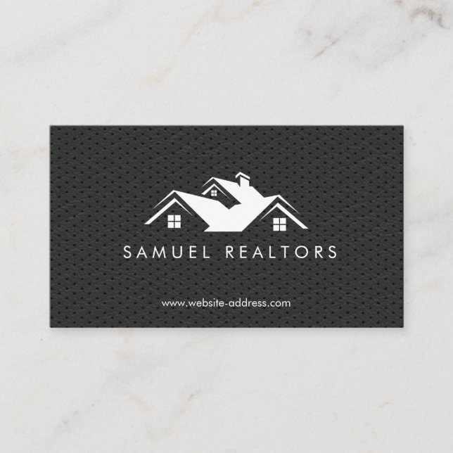 Cartão De Visita Custom Stylish Modern Real Estate Home Logo (Frente)