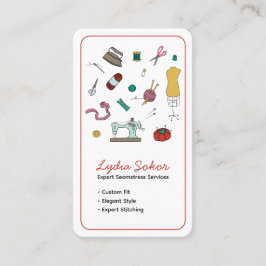 Cartão De Visita Custom Tailoring & Alterations Seamstress 