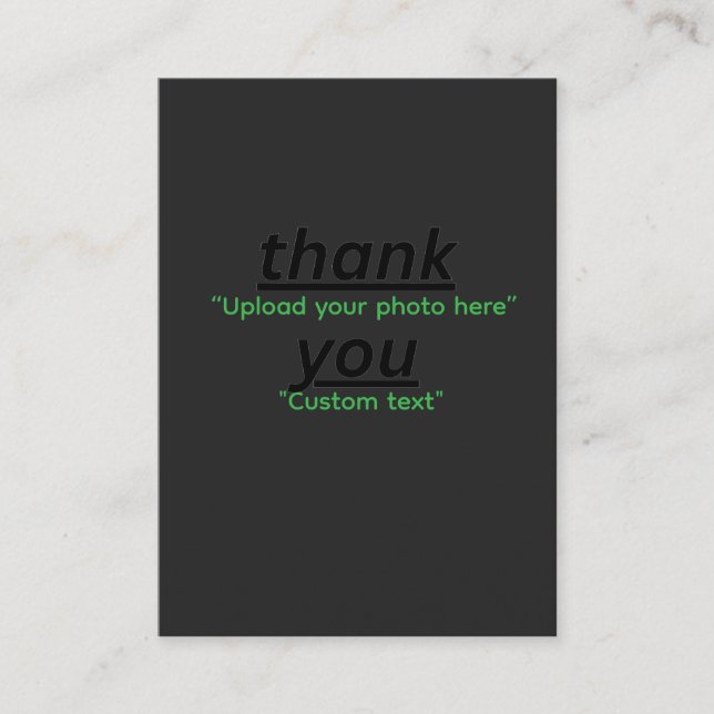 Cartão De Visita Custom Text & Upload Your Photo Personalized (Frente)
