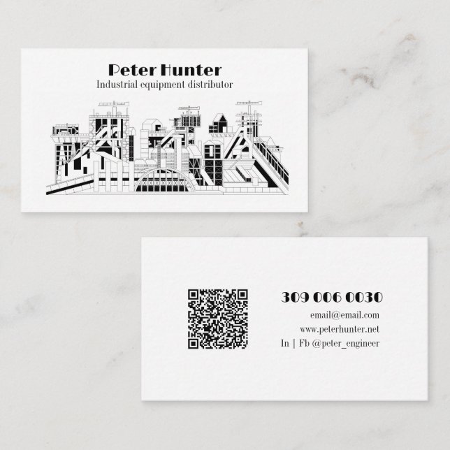 Cartão De Visita Customizable Heavy Industry Business Card (Frente/Verso)