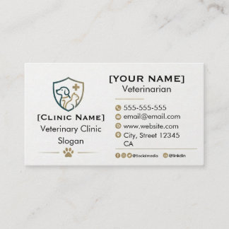 Cartão De Visita Customizable Minimalist Veterinary Business Card 