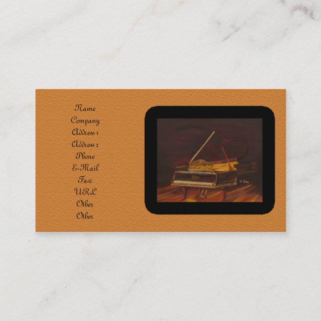 Cartão de visita customizável da melodia de mogno (Frente)