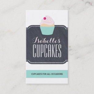 Cartão de visita customizável moderno do cupcake