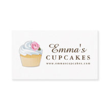 Cartão de visita customizável simples do cupcake
