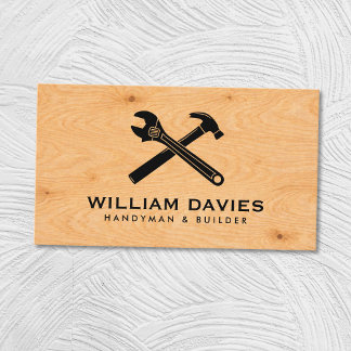 Cartão De Visita Customize Your Logo | Handyman Plywood Texture