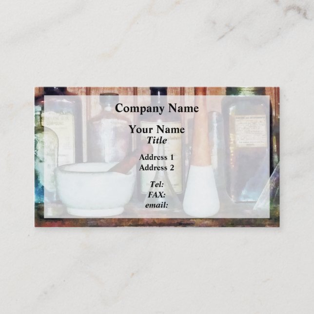 Cartão De Visita CustomizMortar e pilão e produto de Pestlee (Frente)