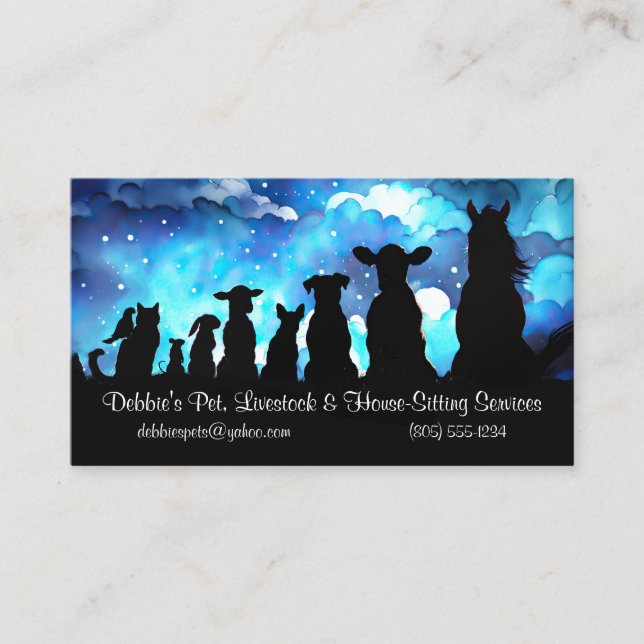 Cartão De Visita Cute and Fun House Pet and Livestock House Sitting (Frente)