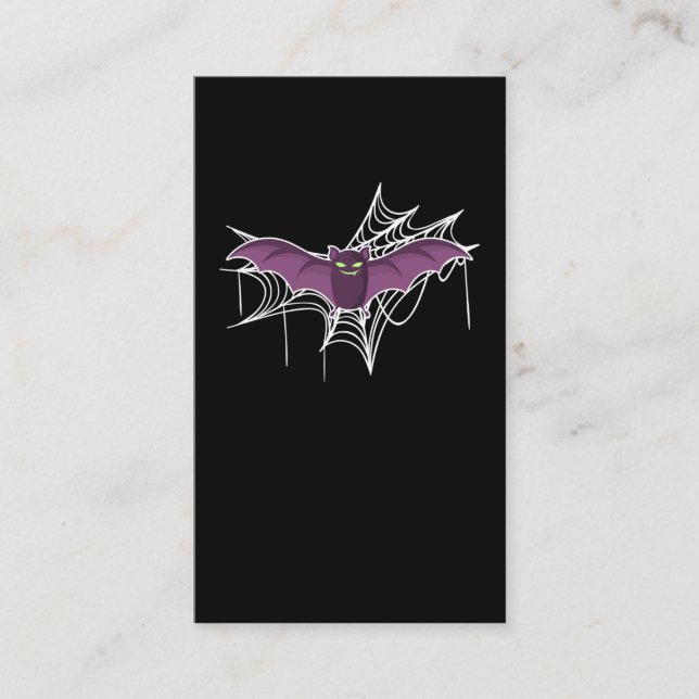 Cartão De Visita Cute Bat Lover Cobweb Halloween (Frente)