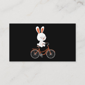 Cartão De Visita Cute Bunny On Bike Rabbit Cycling Bicycle Bunny