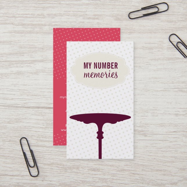 Cartão De Visita CUTE CAKE STAND marfim de melão bolinhas moderno (Frente/Verso In Situ)