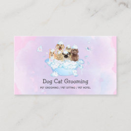 Cartão De Visita Cute Cat and Dog grooming Pet boutique