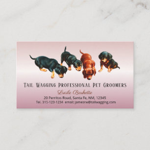 Cartão De Visita Cute Dachshund Doxie Filhotes Pet Cuidados Rose Go