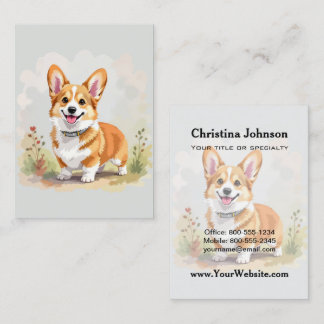 Cartão De Visita Cute Red Pembroke Welsh Corgi Dog