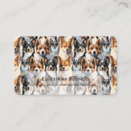 Cartão De Visita Cute Watercolor Corgi Dog Pattern                 