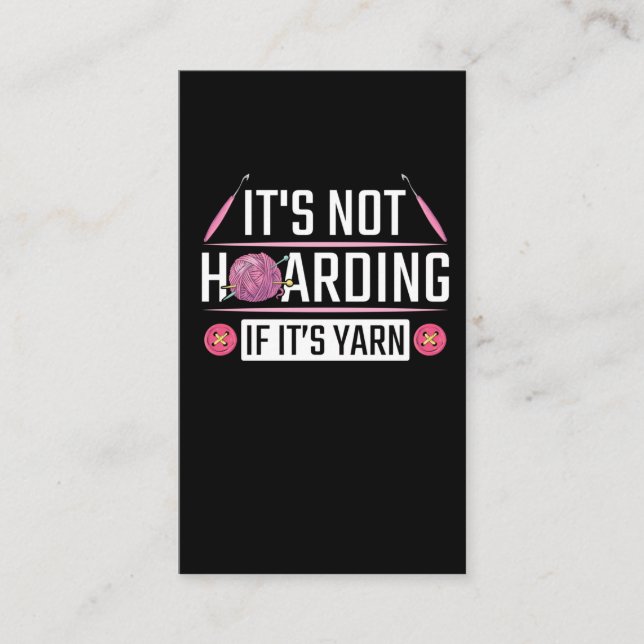 Cartão De Visita Cutuco Engraçado Cochet Yarn Knitter (Frente)