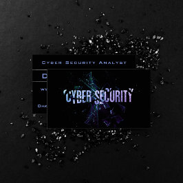 Cartão De Visita Cyber Security Analyst Modern Purple Blue Ombre