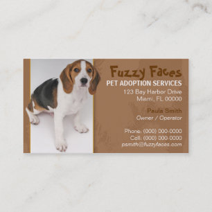 Cartão de visita da adopção do animal de estima