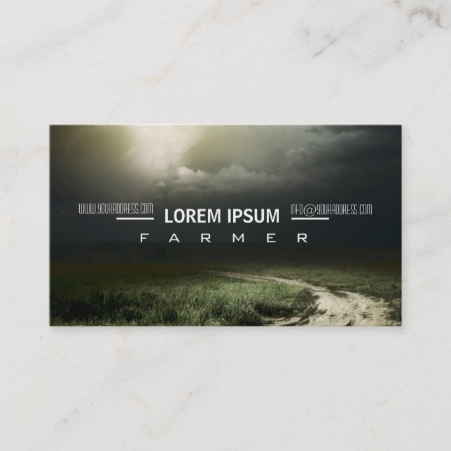 Cartão de visita da agricultura do prado do campo (Frente)