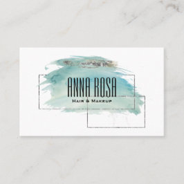 Cartão De Visita Da aguarela de prata de turquesa do *~* feminino